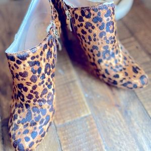 Leopard print ankle stilettos